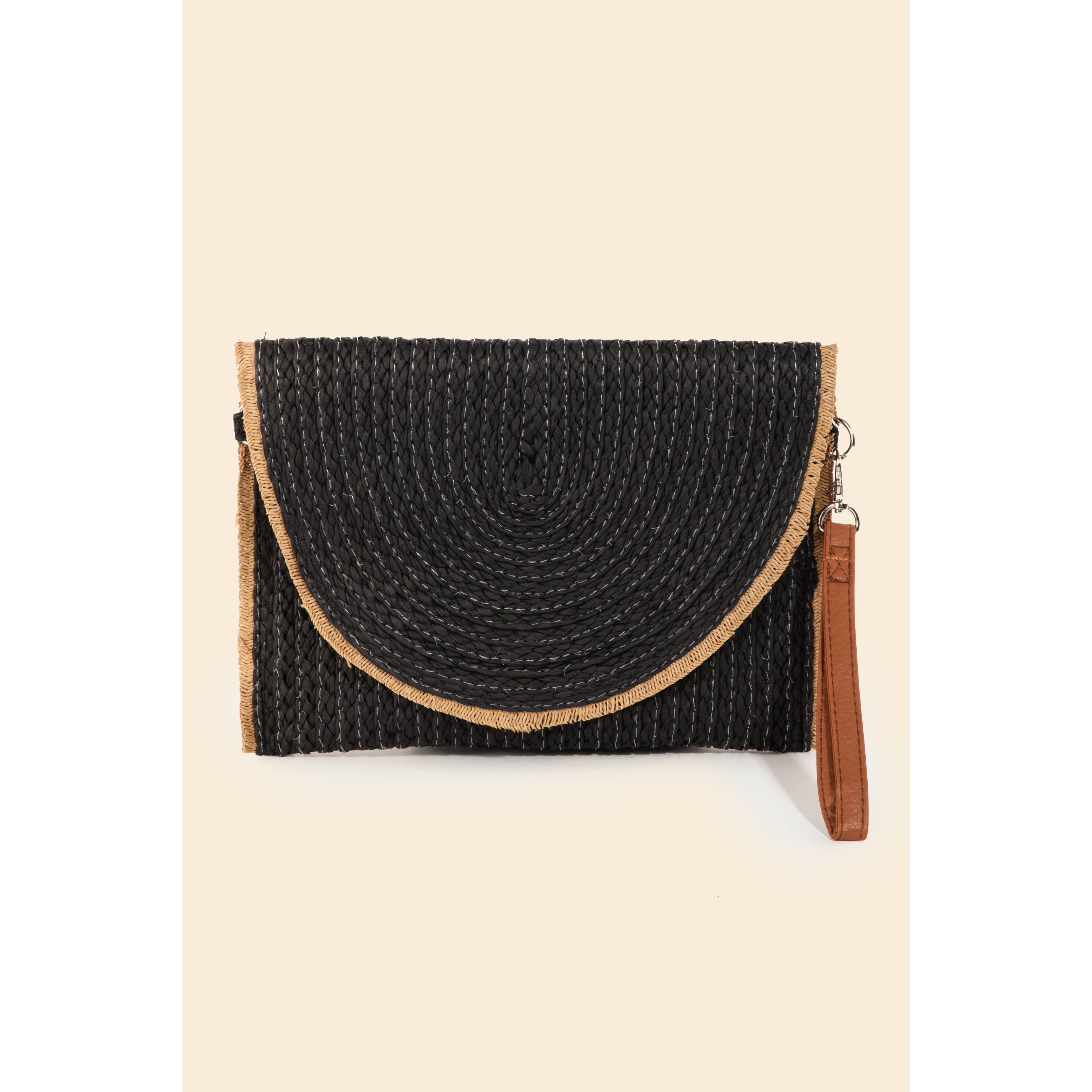 Braided Straw Clutch