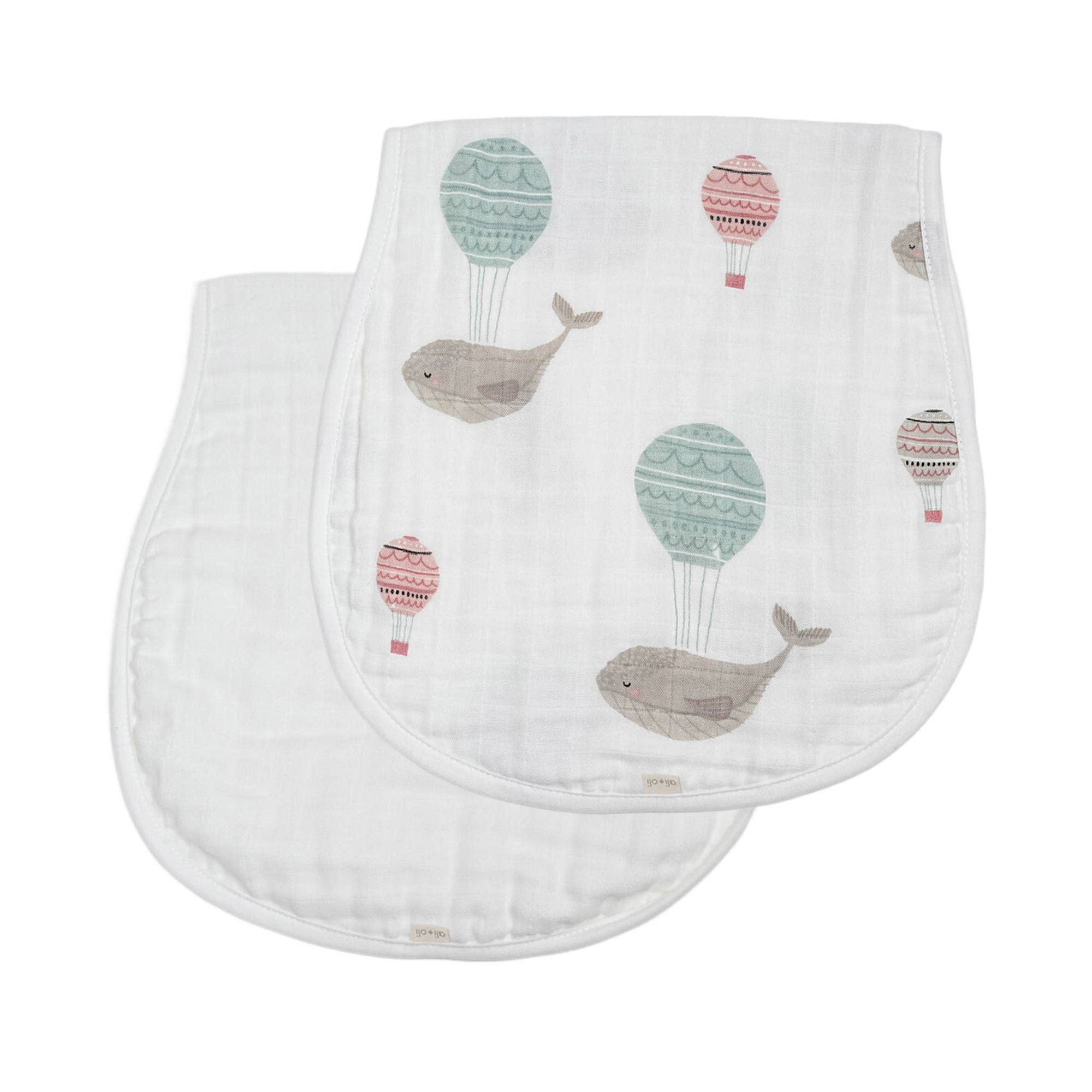 Whale Bamboo Muslin Burp Cloth Set