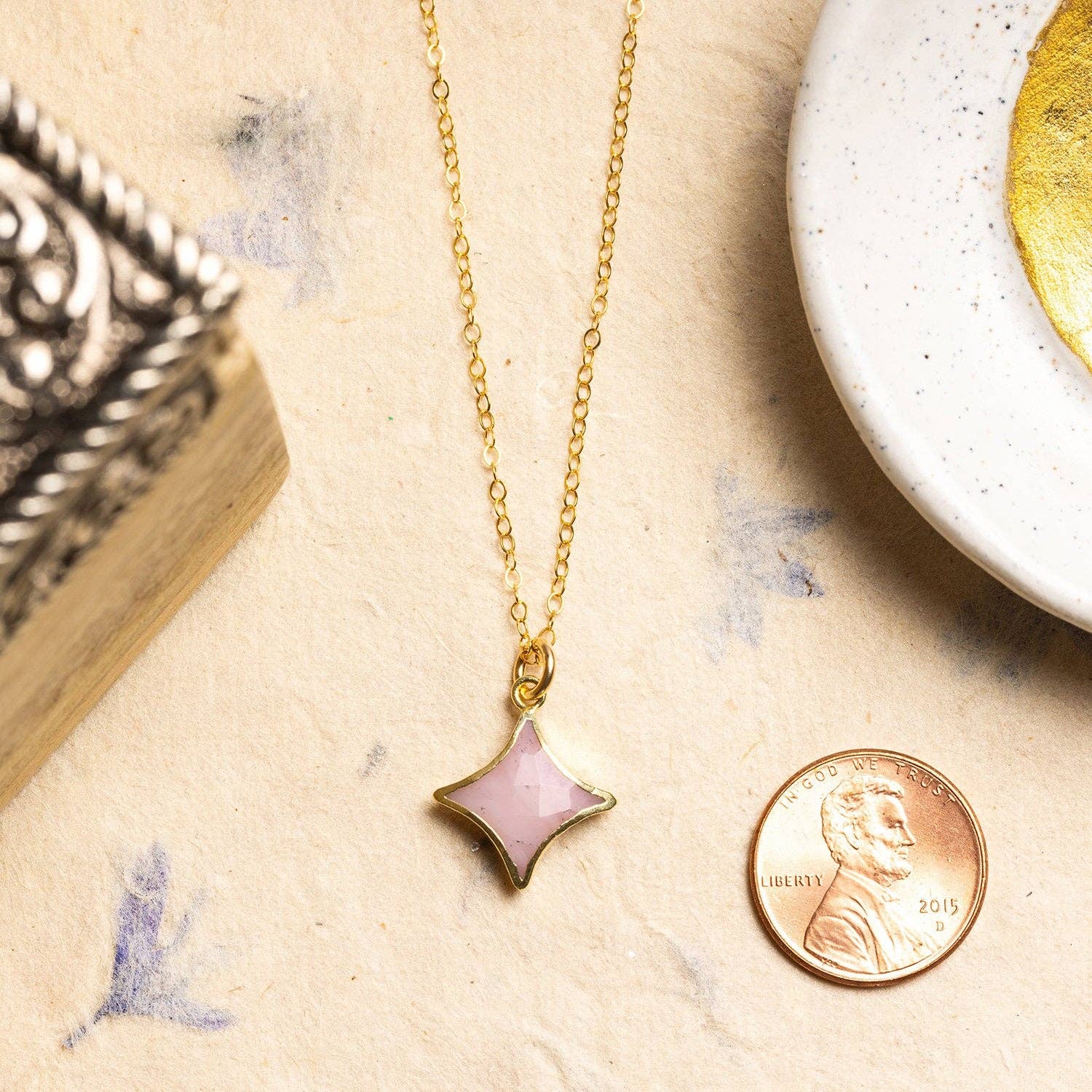 Pink Opal Star Necklace