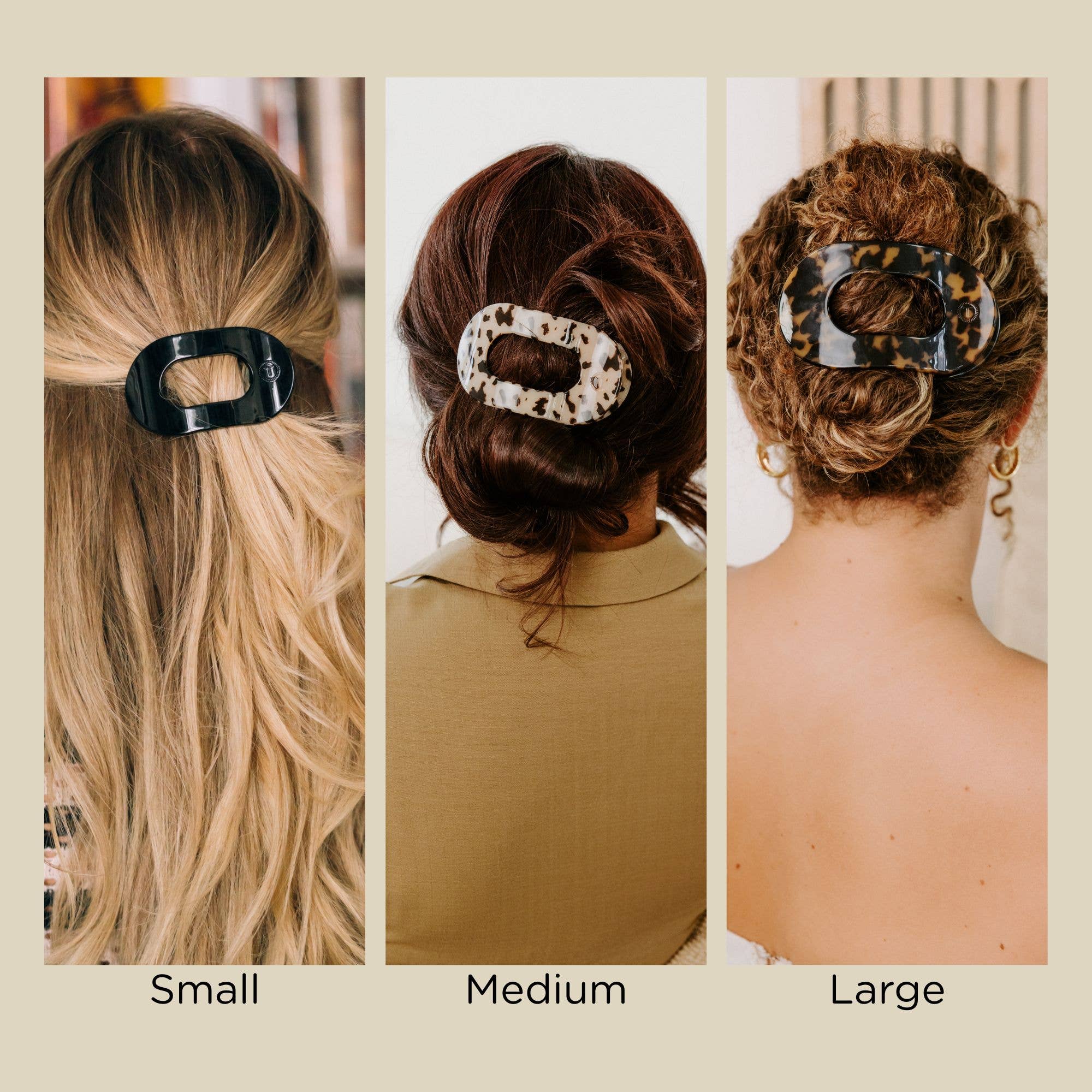 Almond Round Flat Hair Clip