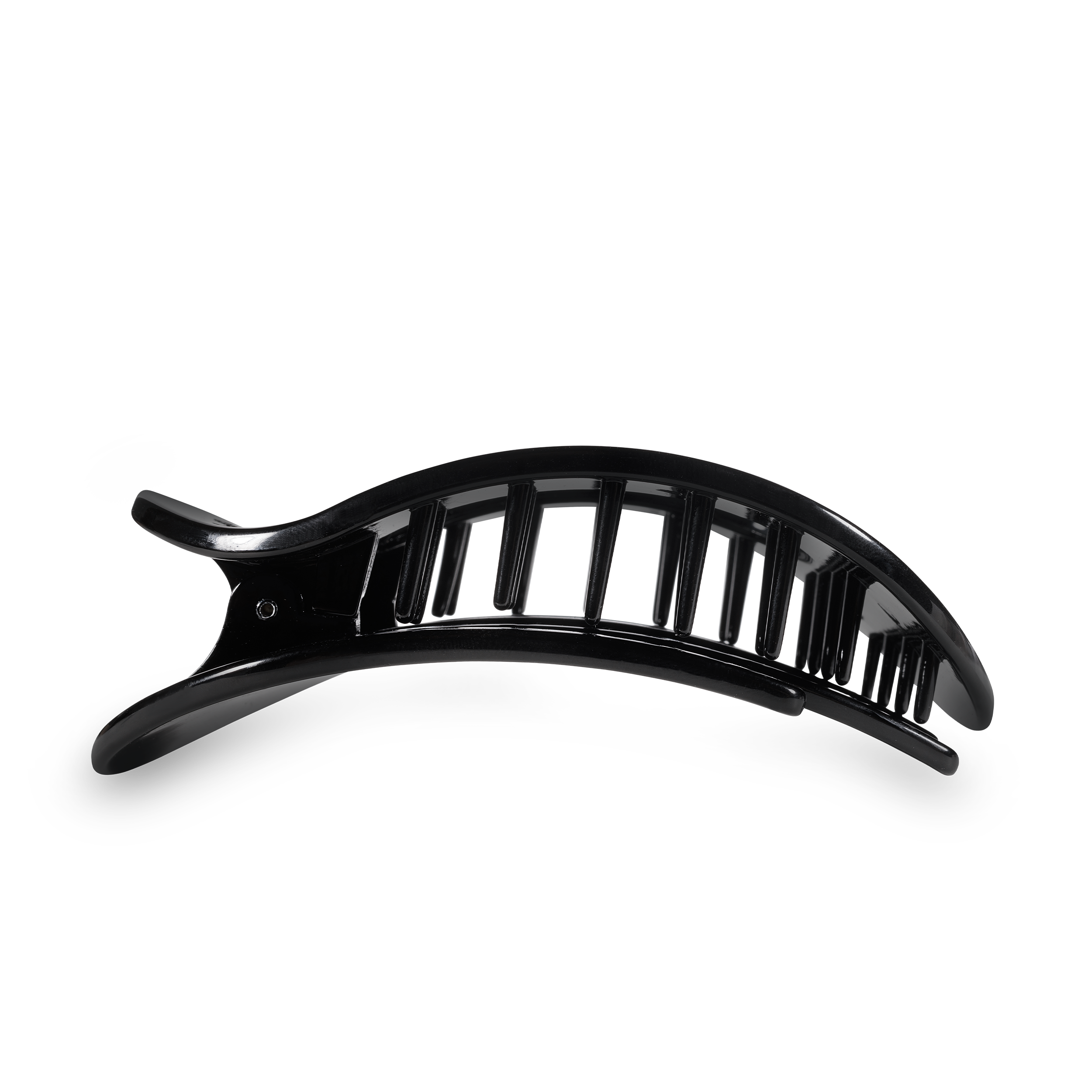 Jet Black Round Flat Hair Clip