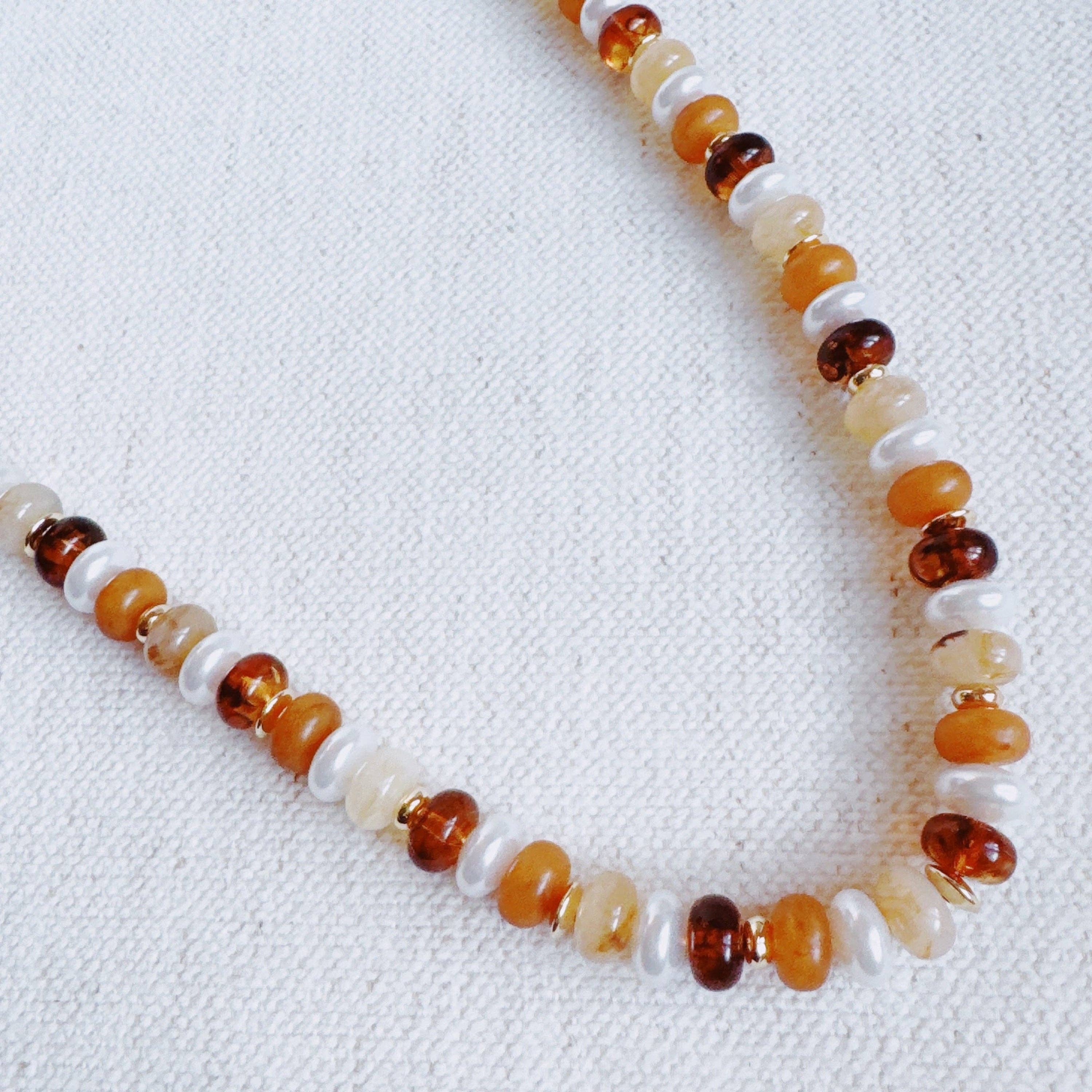 Golden Earth Beaded Necklace
