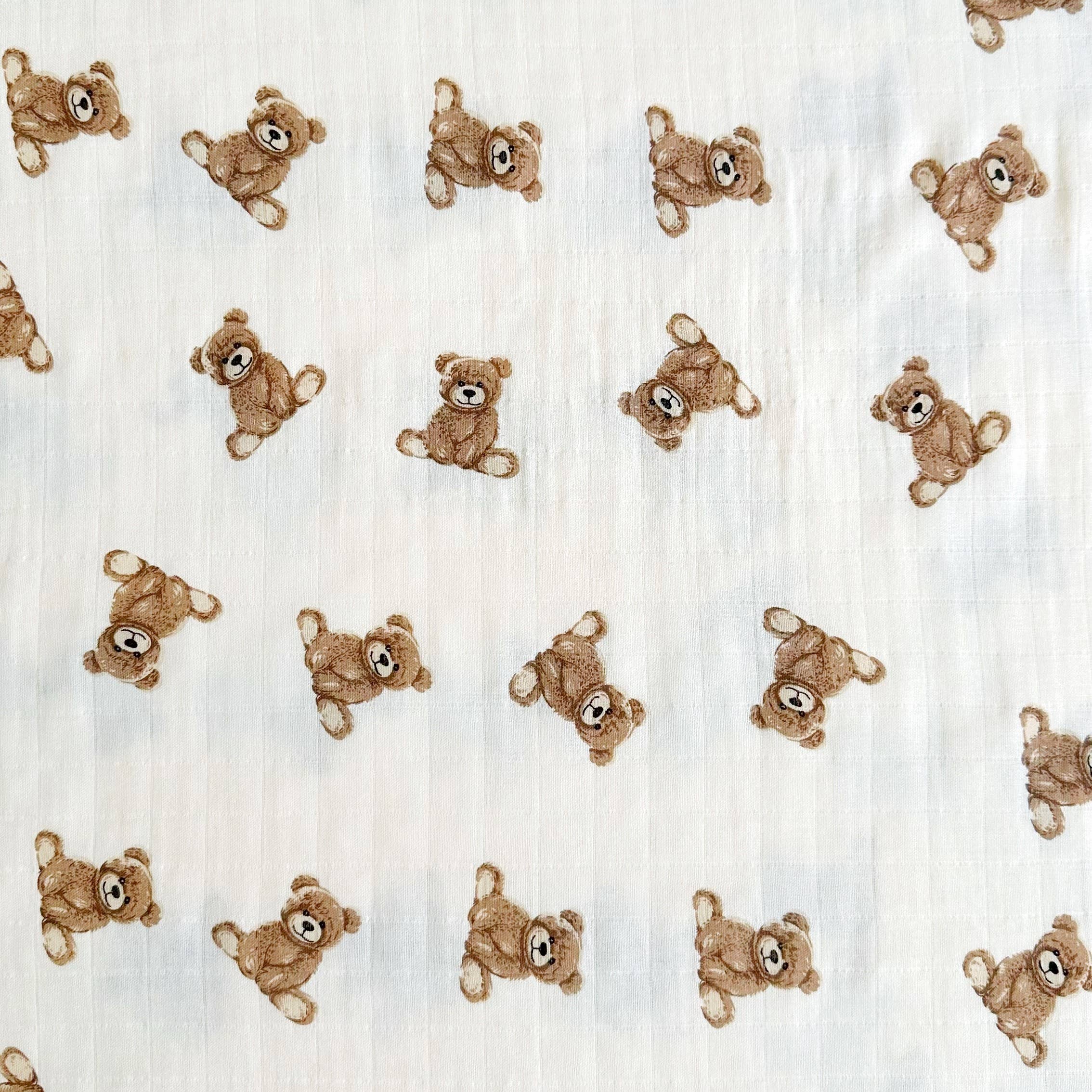 Teddy Bamboo Muslin Swaddle Baby Blanket