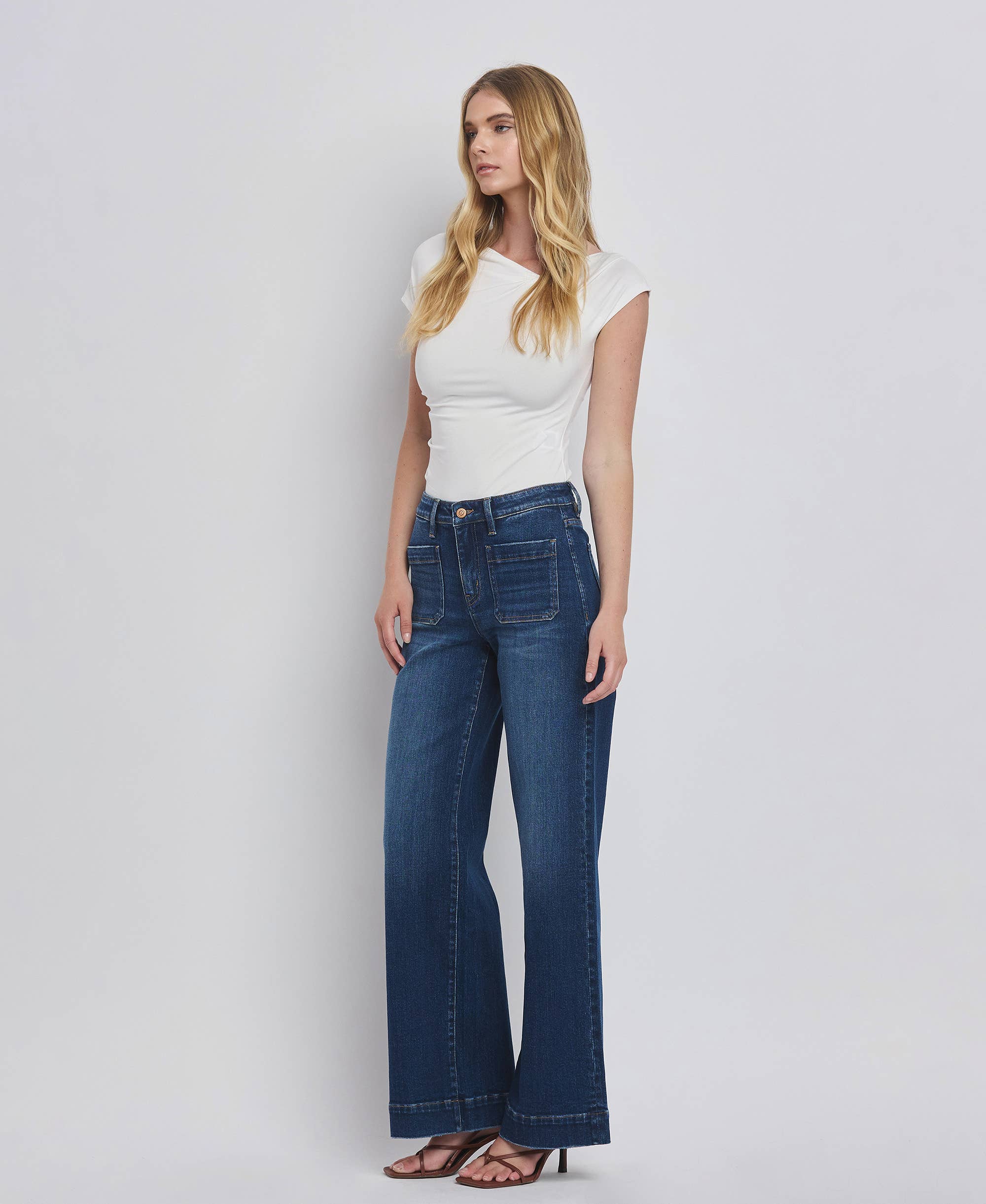 High Rise Patch Jeans