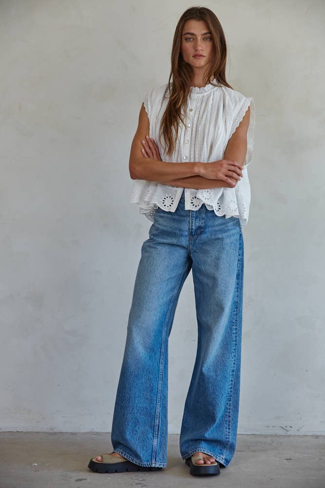 Evie Eyelet Buttondown