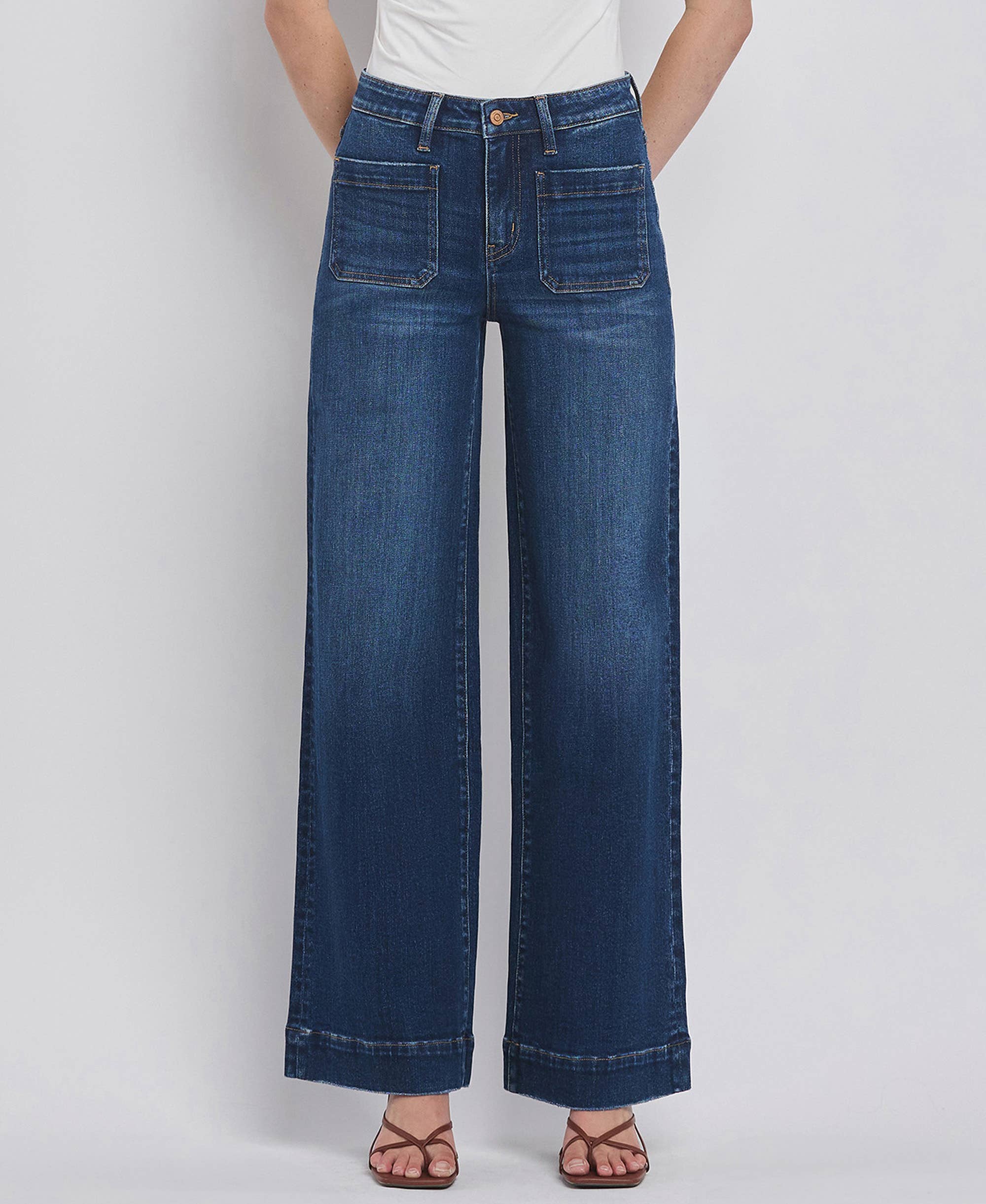 High Rise Patch Jeans