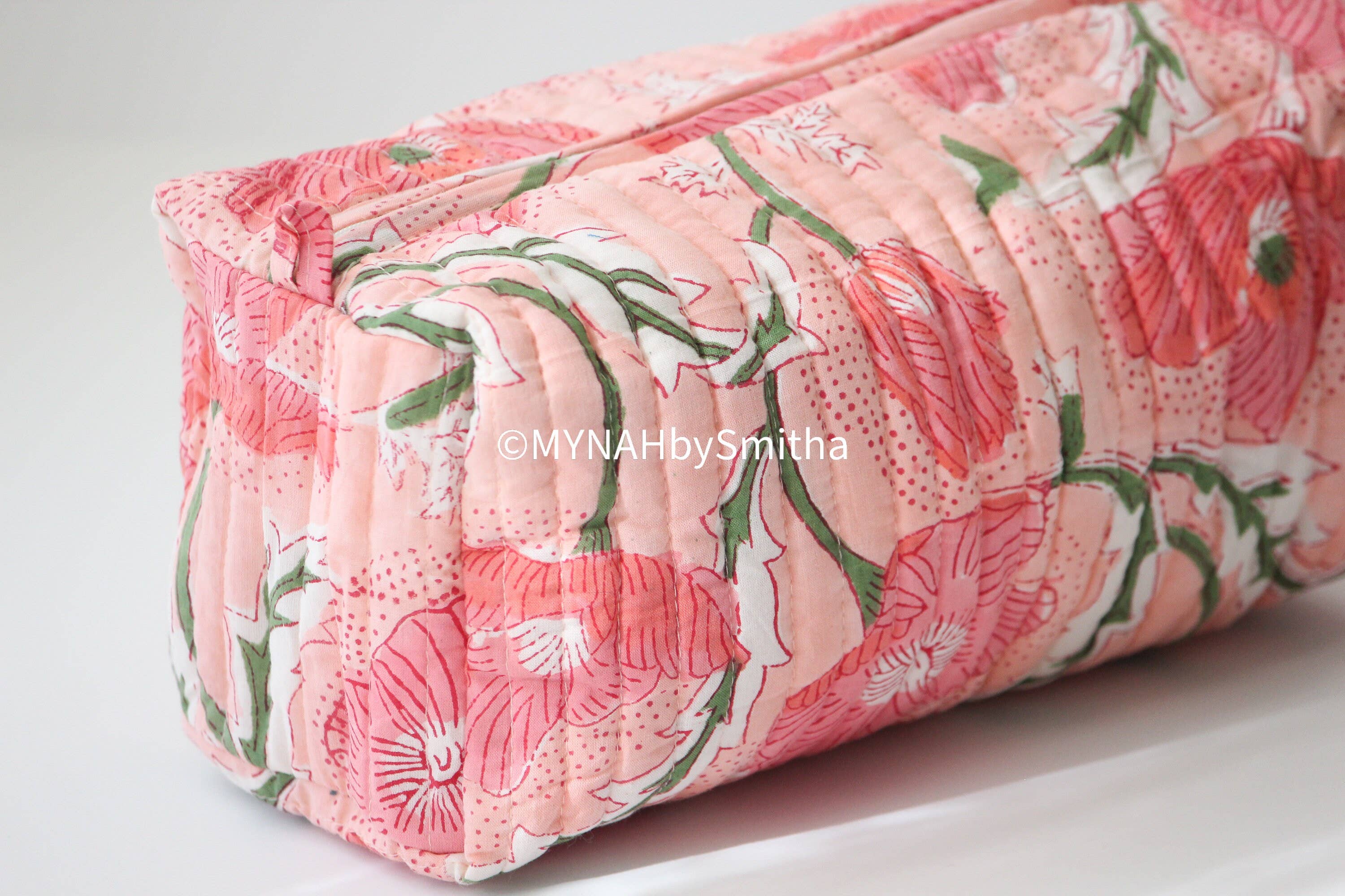 Peach Poppies Travel Pouch