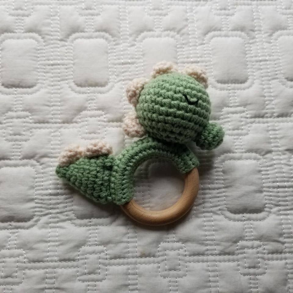 Dinosaur Hand Crocheted Rattle