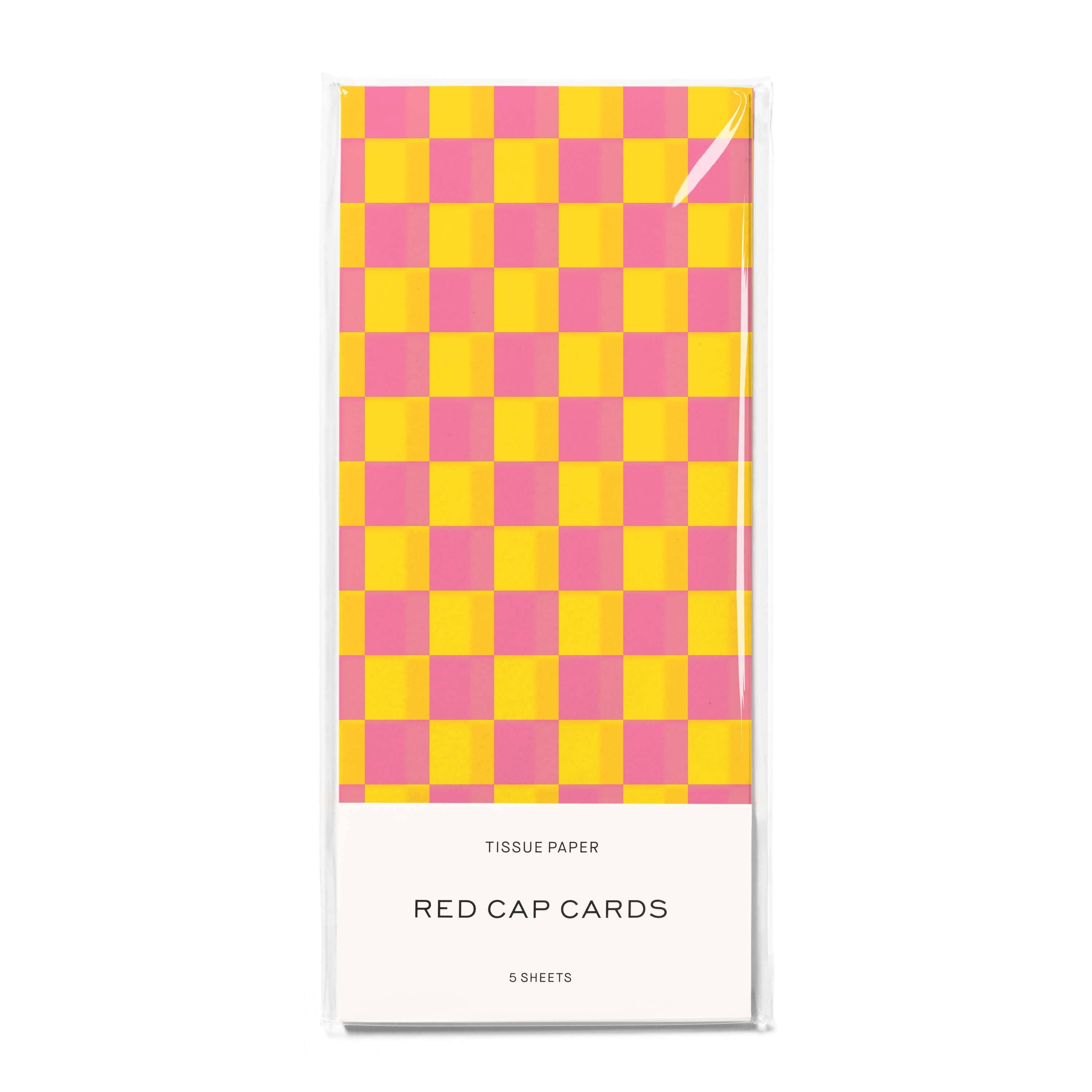 Pink and Yellow Checkers tissue paper