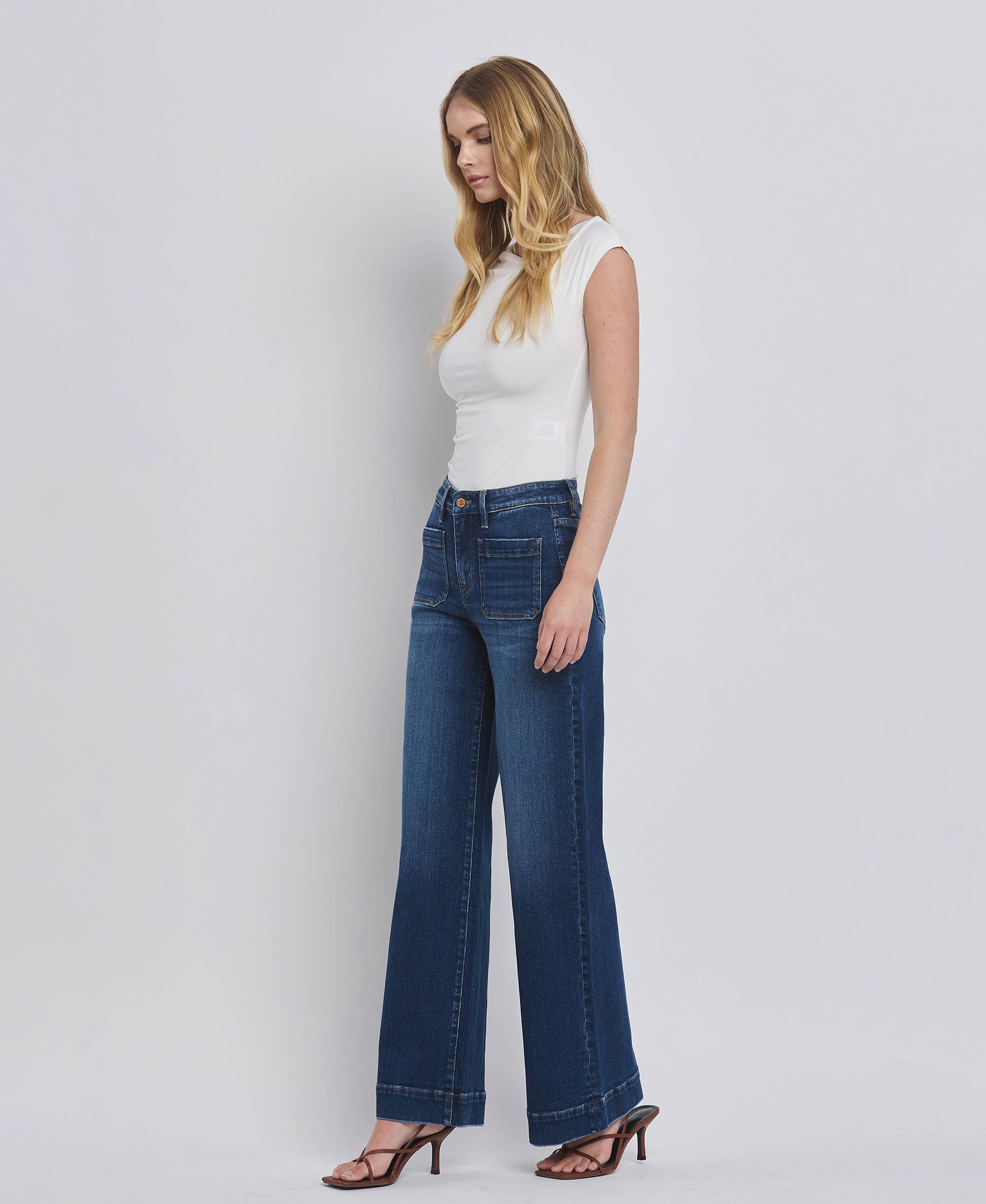 High Rise Patch Jeans