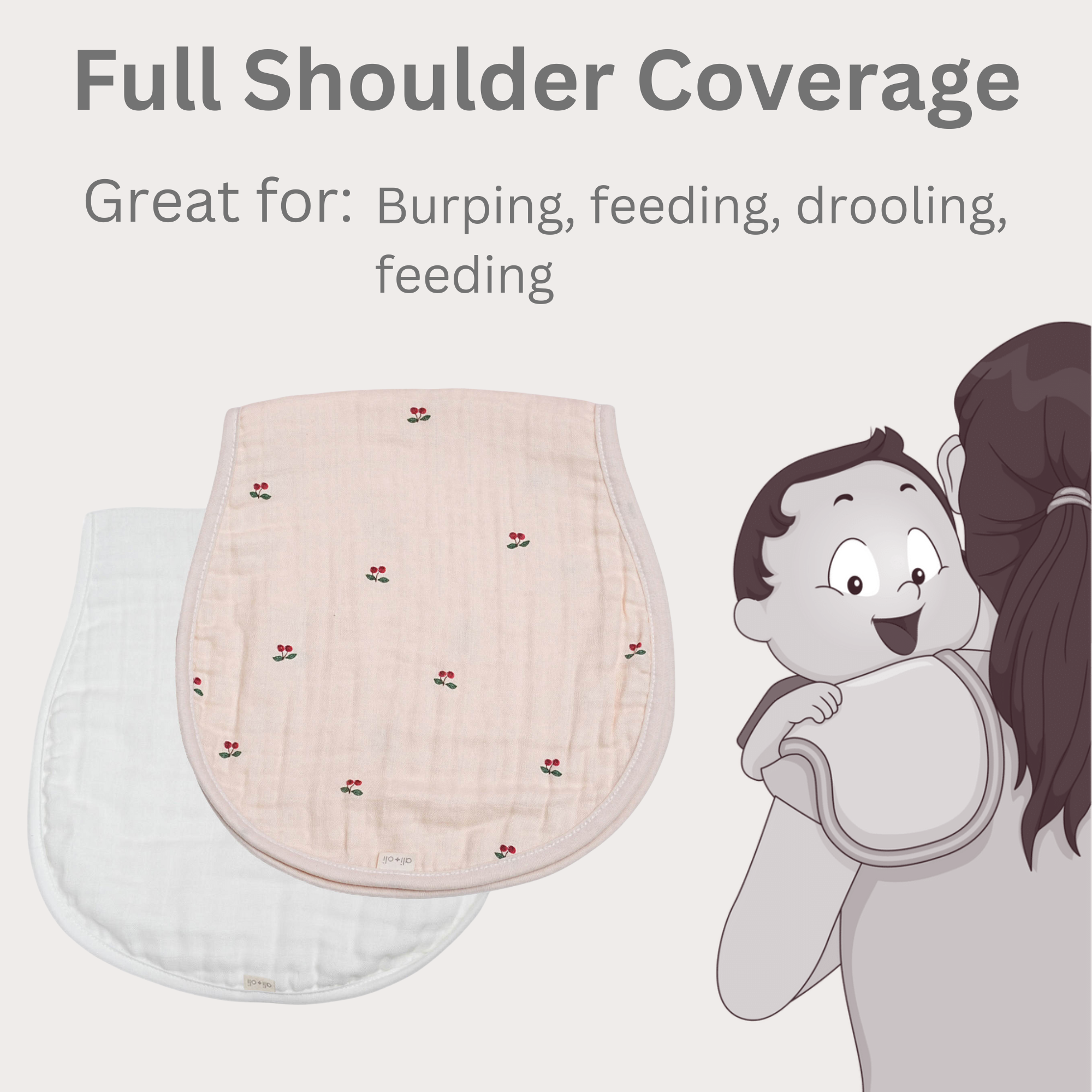 Cherry Bamboo Muslin Burp Cloth Set