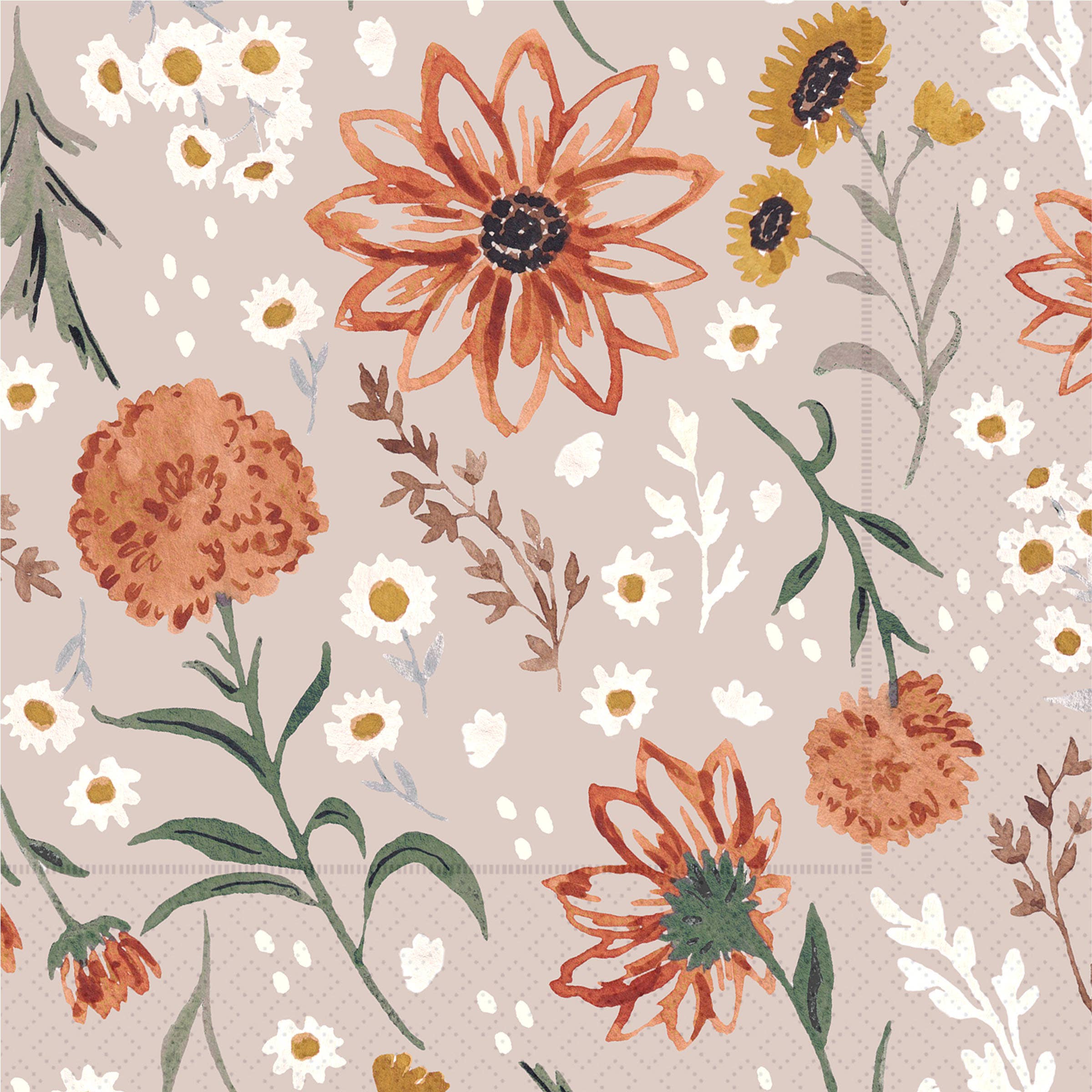 Moody Fall Floral Cocktail Napkins