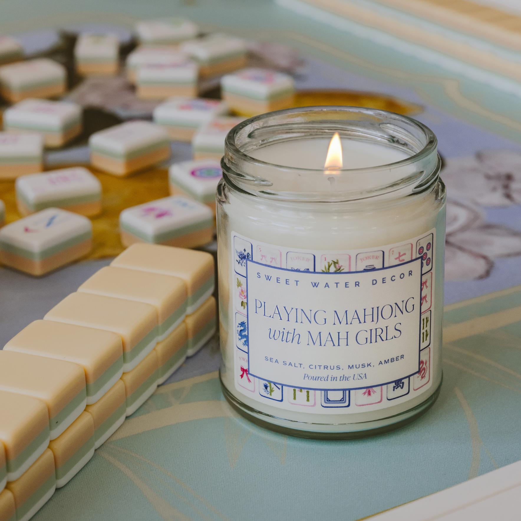 Playing Mahjong with Mah Girls Soy Candle