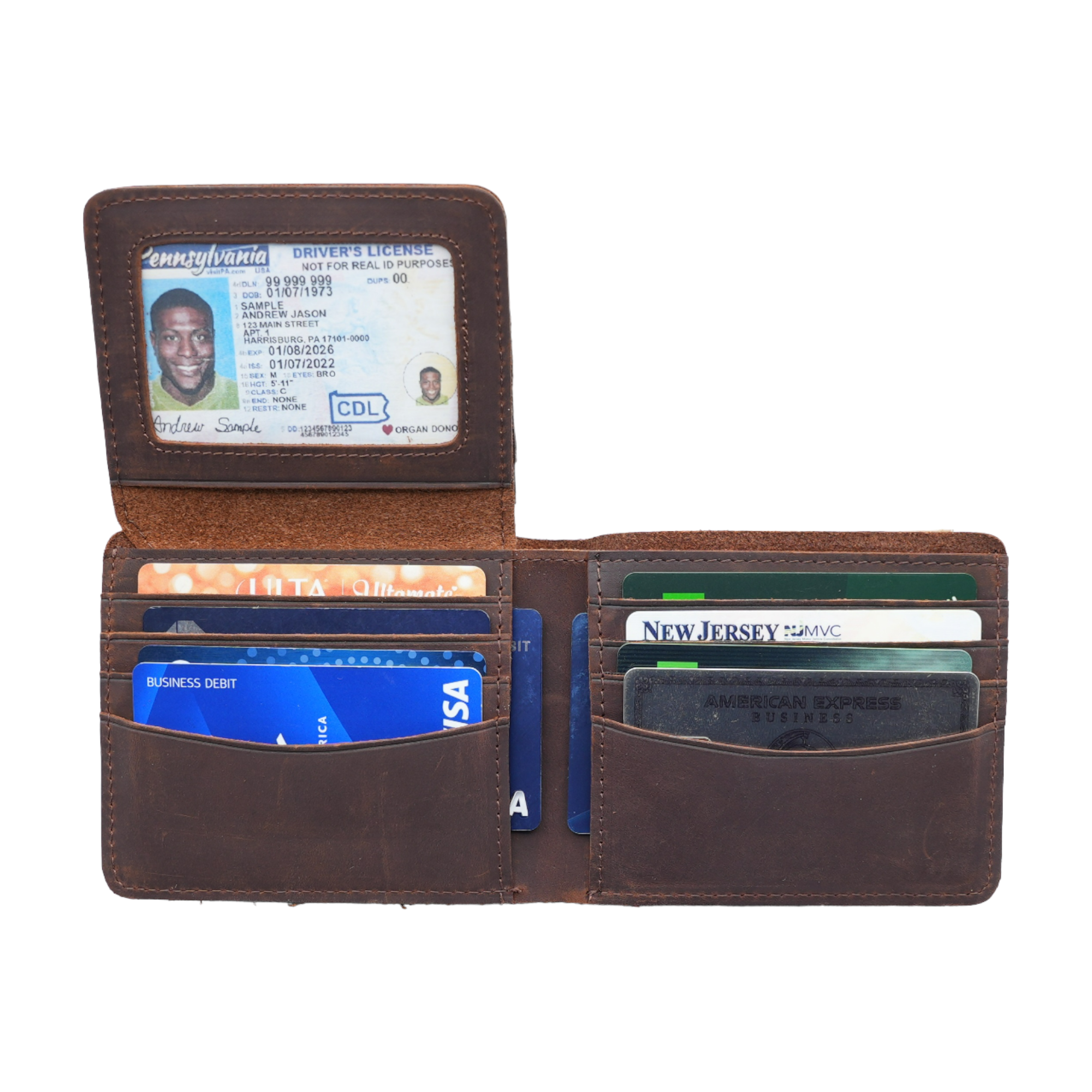 Genuine Leather Flap Wallet