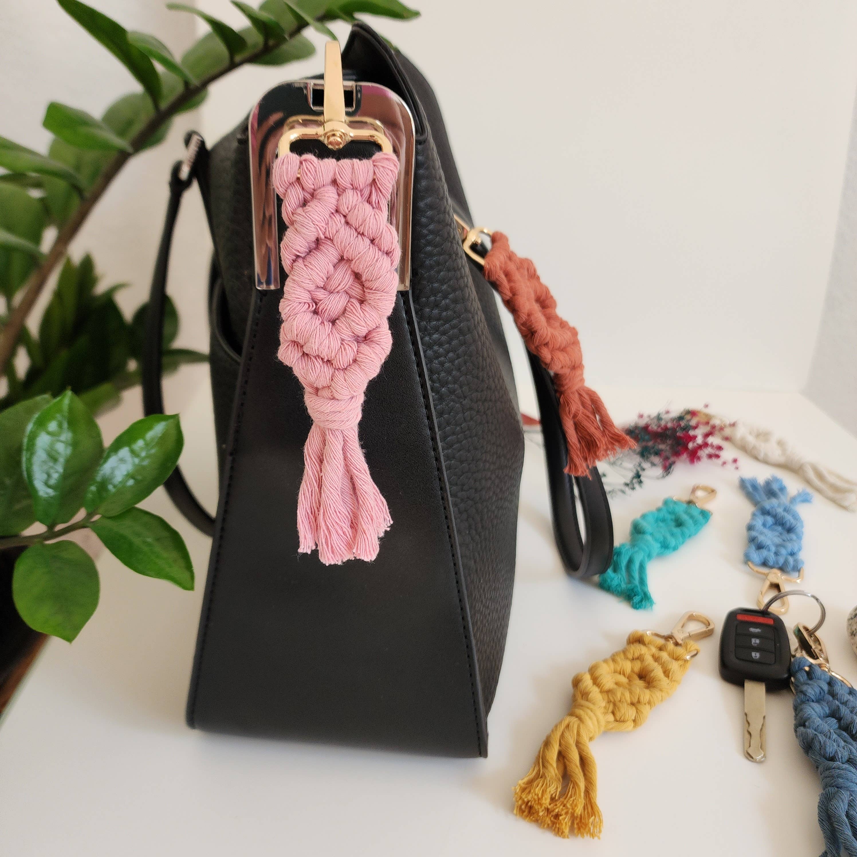 Macrame Cotton Keychain
