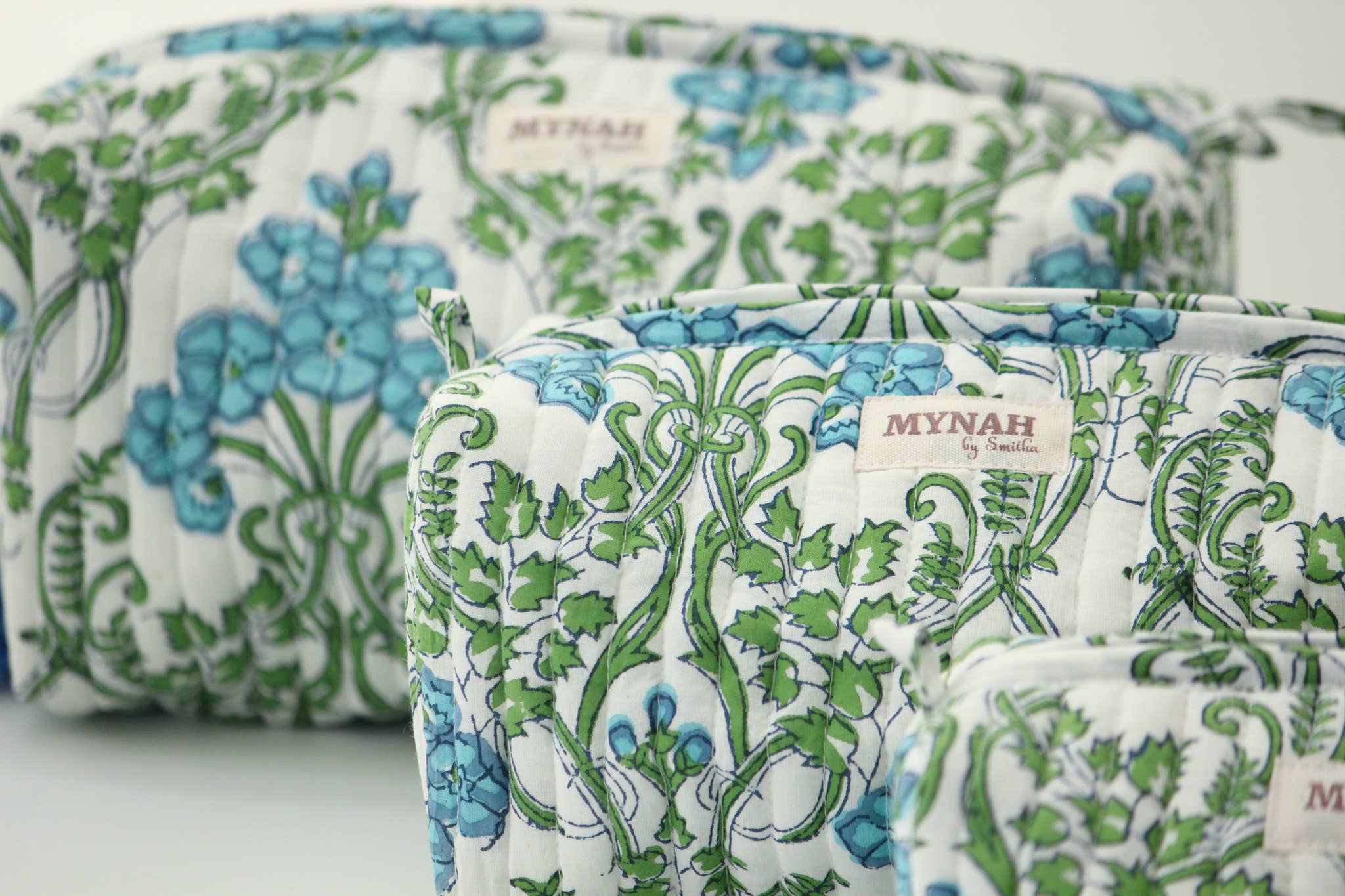 Quilted Hand Block Print Travel Bag