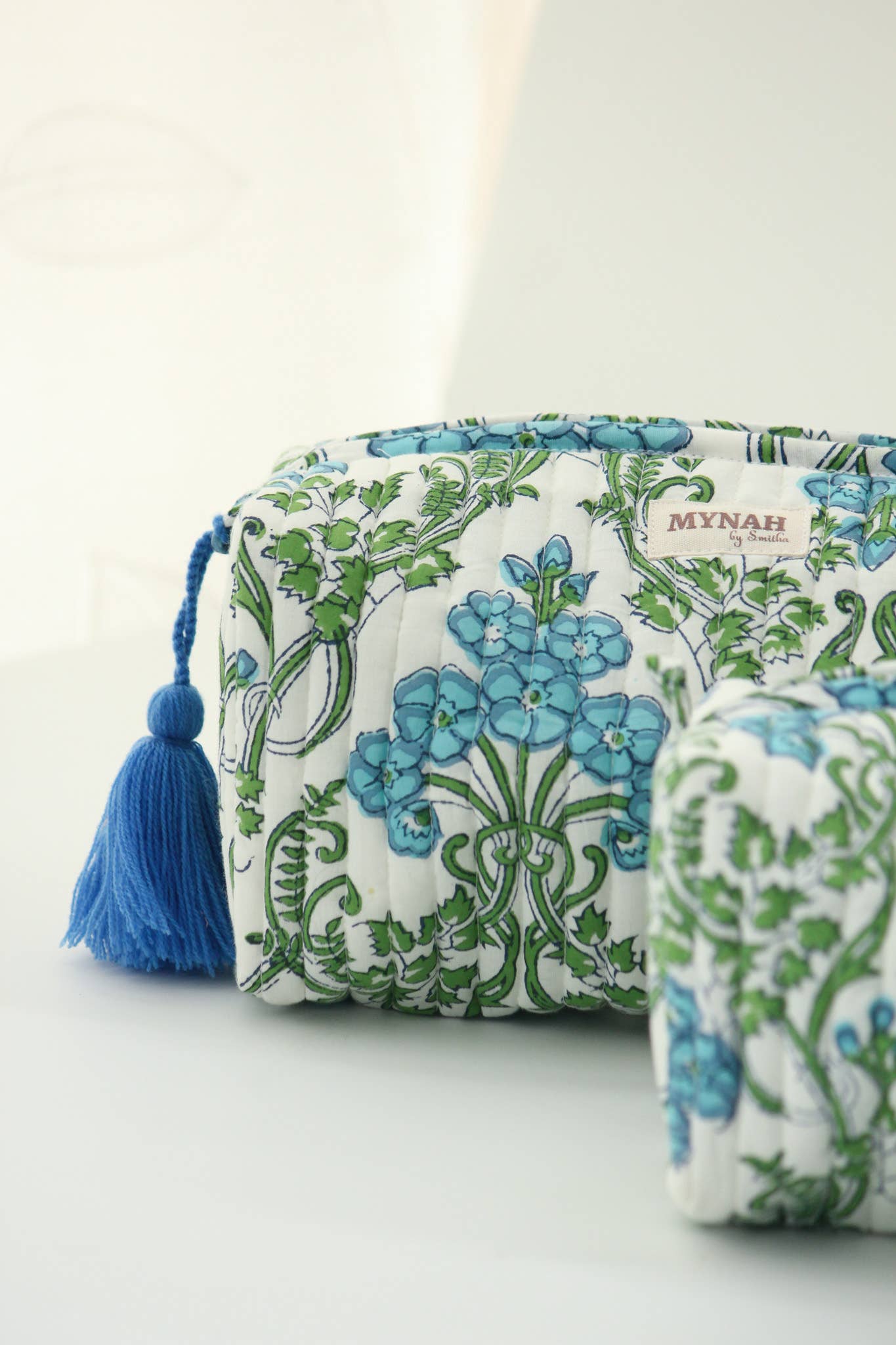 Quilted Hand Block Print Travel Bag