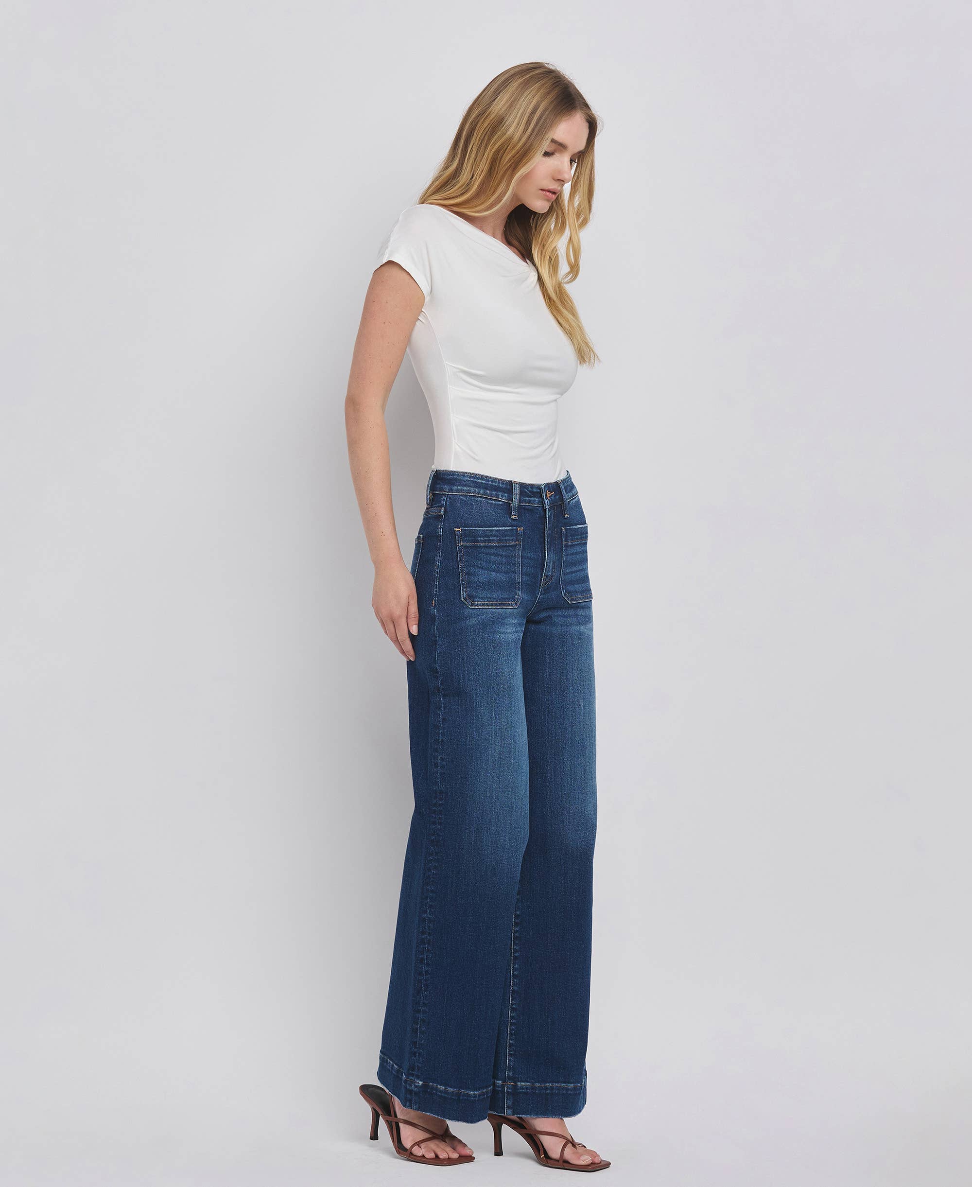 High Rise Patch Jeans