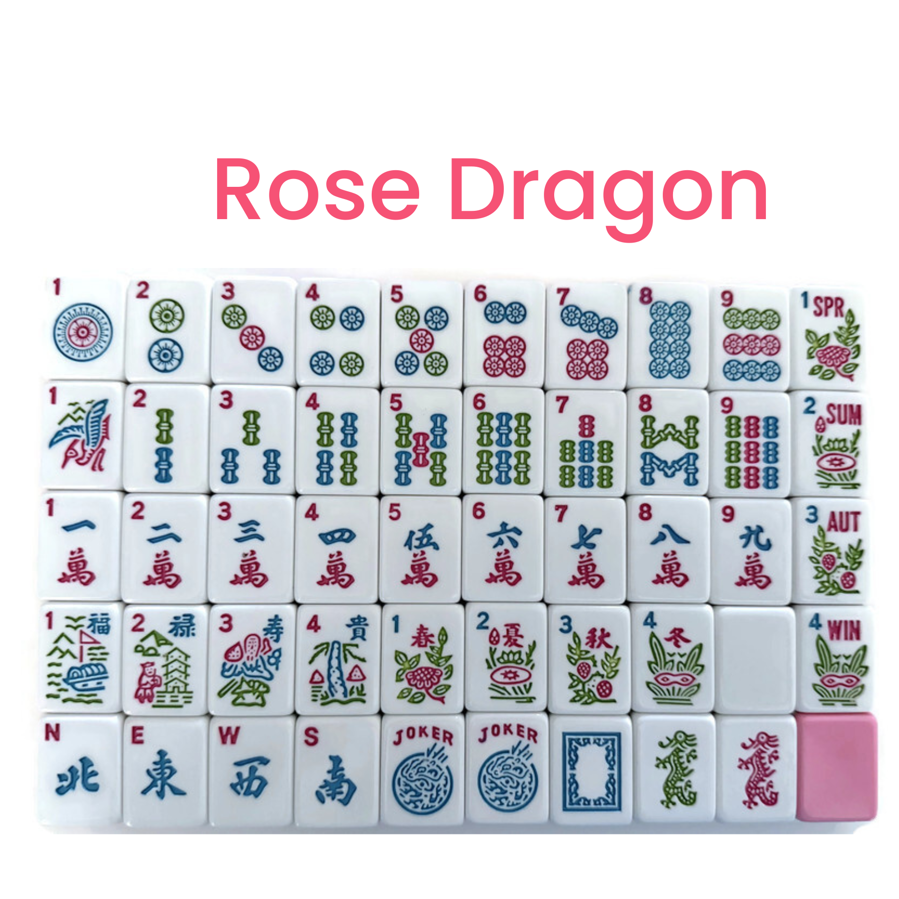 Rose Dragon Mahjong TIles