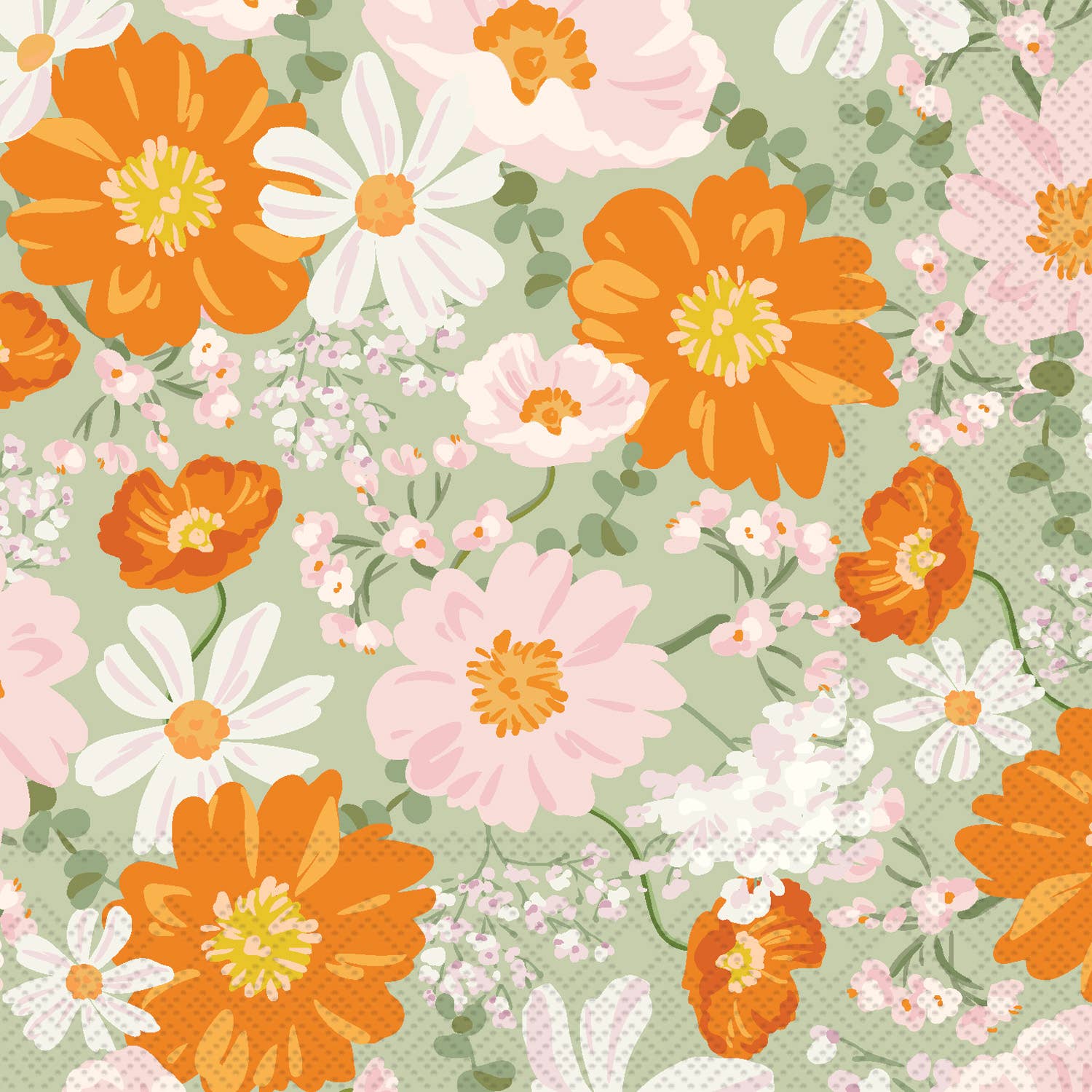 Sage Bouquet Cocktail Napkins