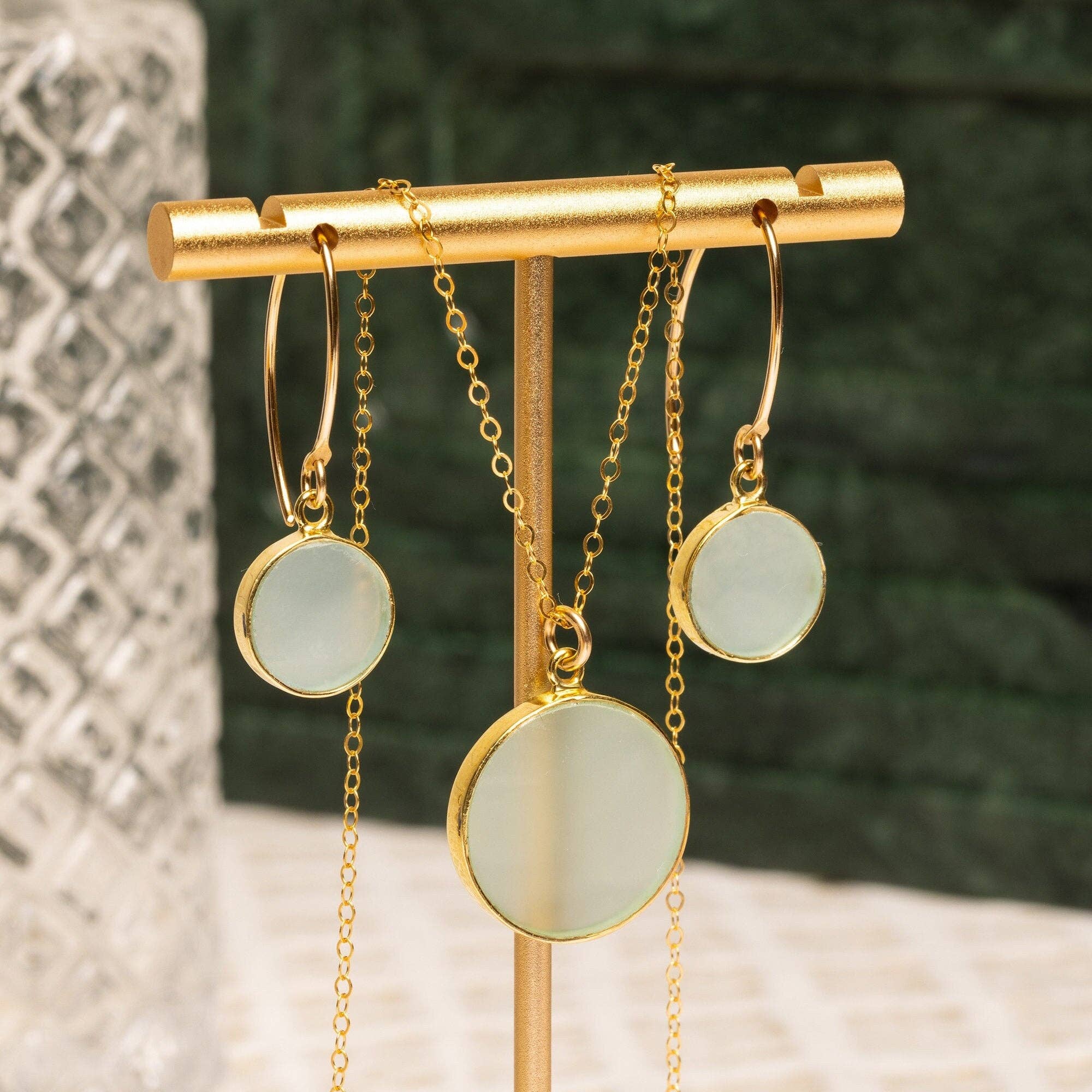 Aqua Chalcedony Earrings