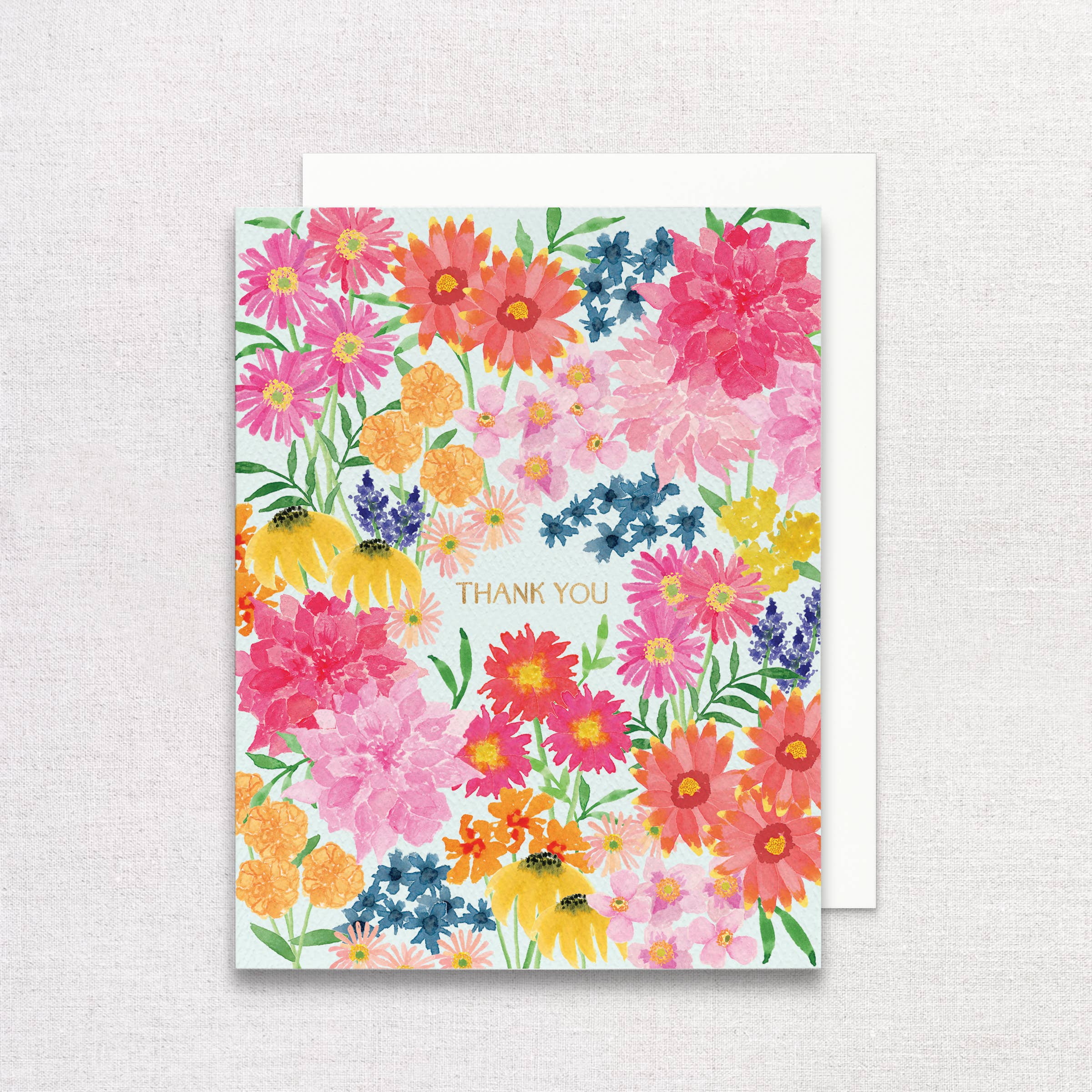 Bright Wildflowers Thank You Greeting Card