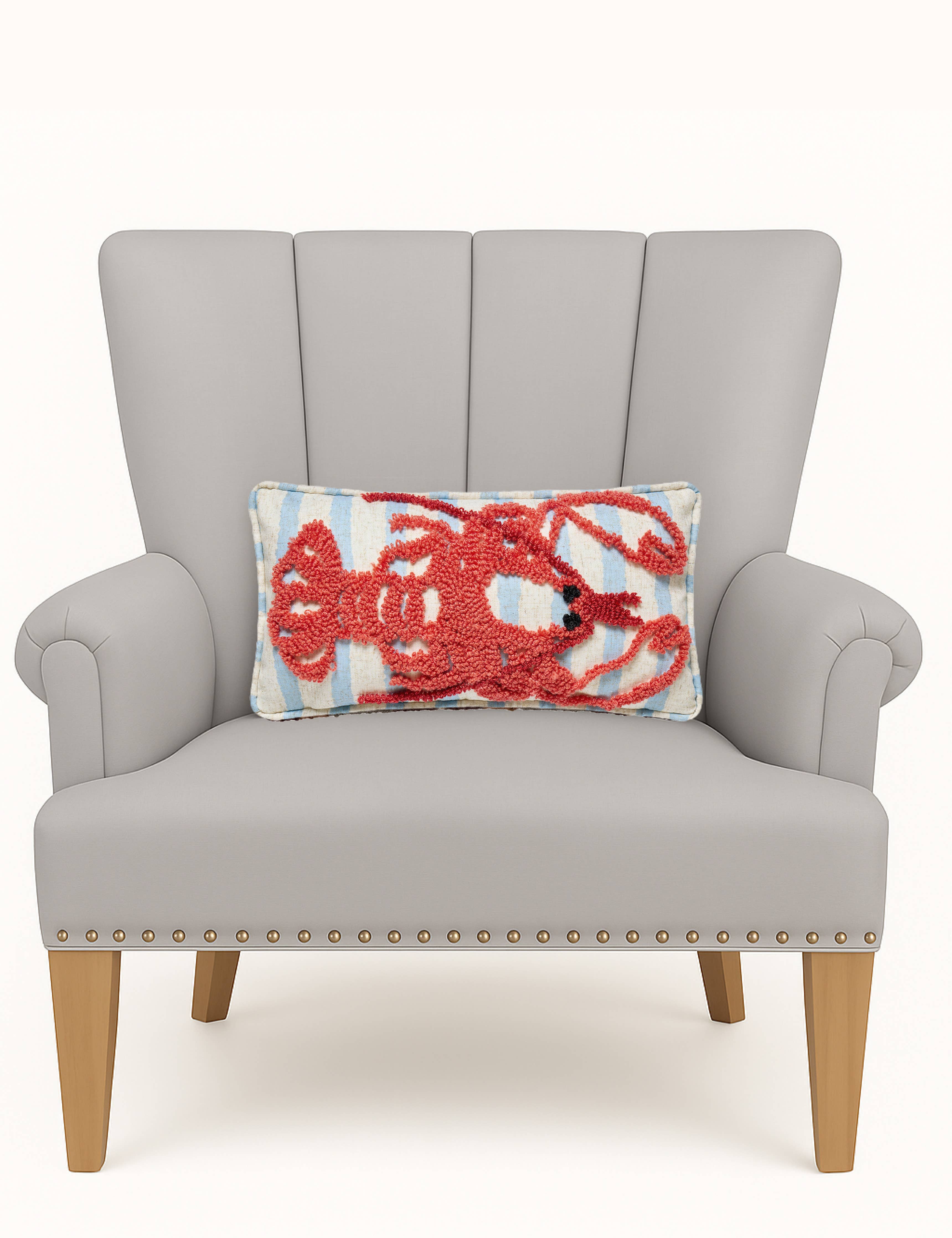 Coastal Lobster Tufted Hook Pillow