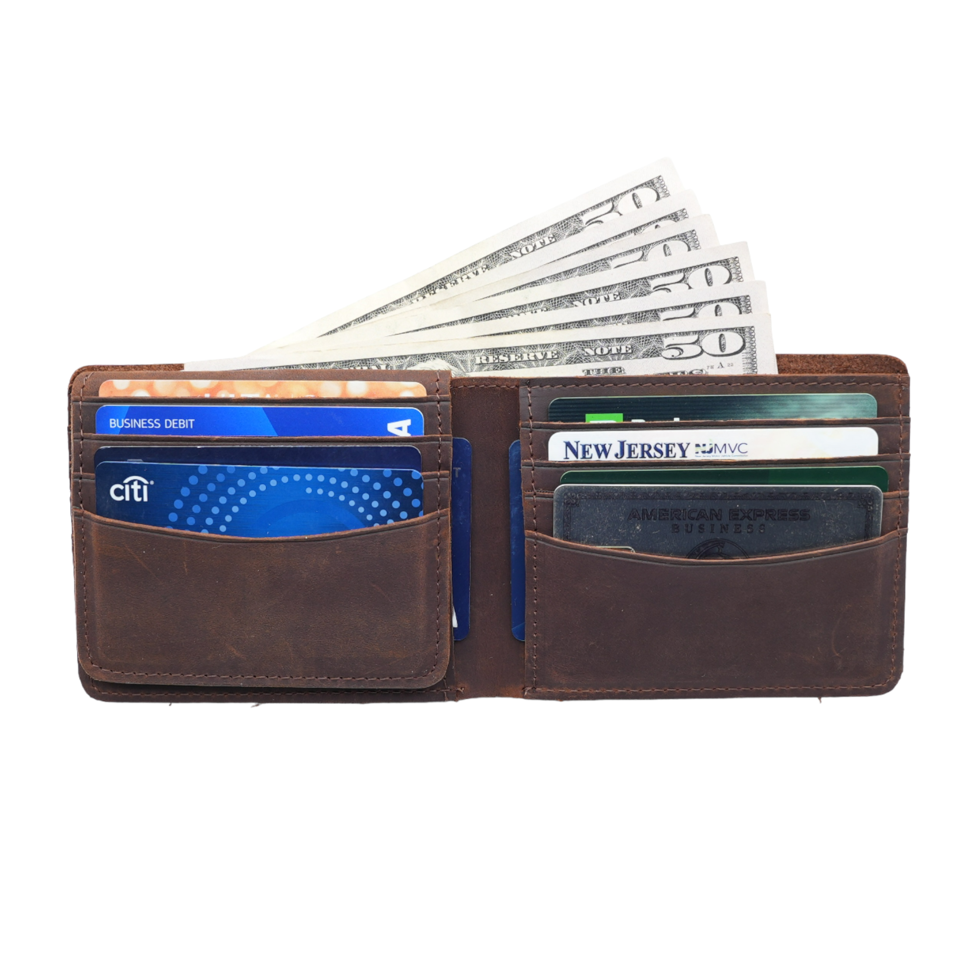 Genuine Leather Flap Wallet