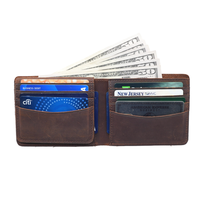 Genuine Leather Flap Wallet