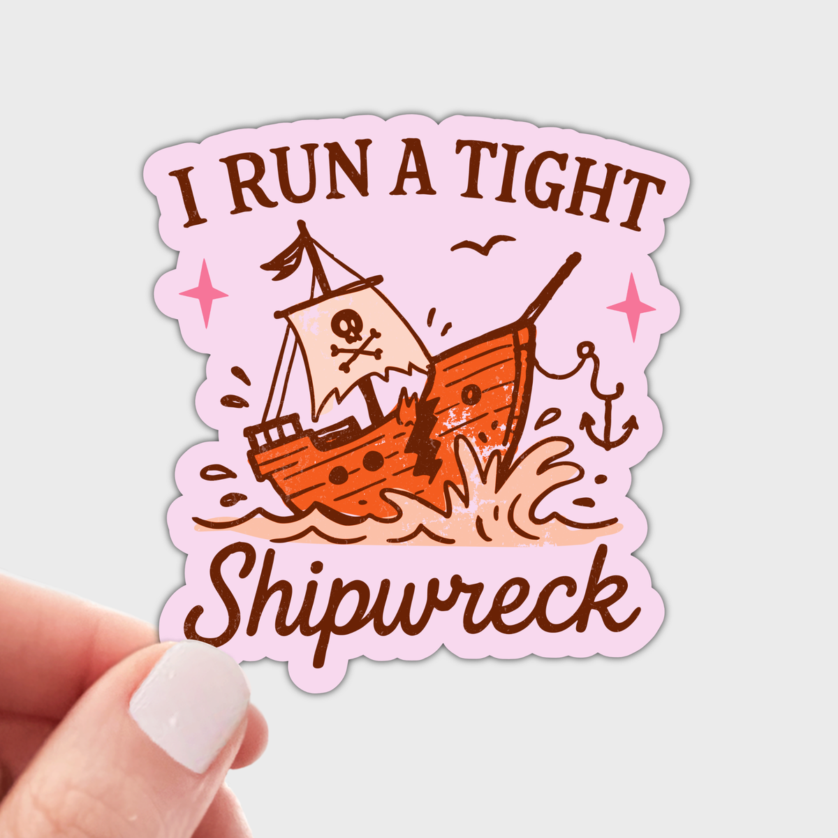 I Run a Tight Ship Wreck Sticke