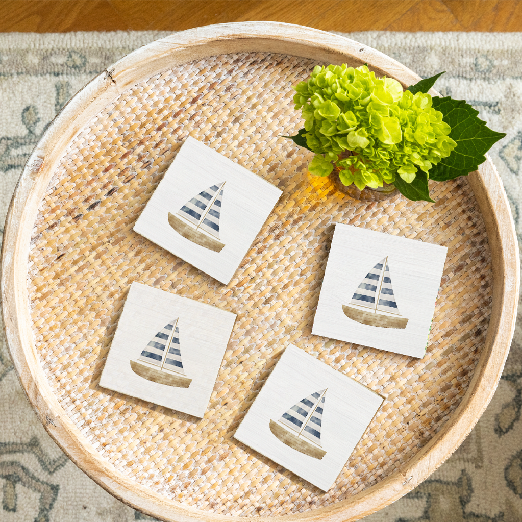 Watercolor Sailboat Coaster