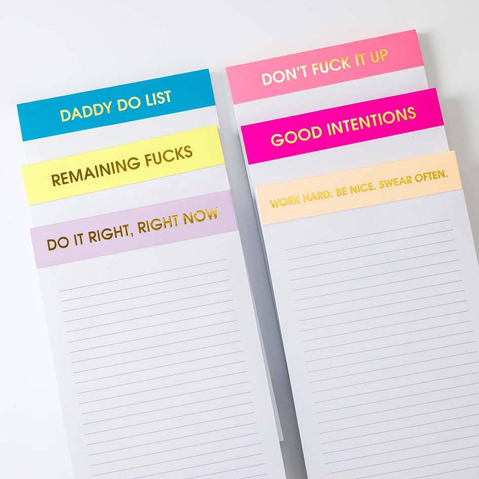 Work Hard, Be Nice, Swear Often. Notepad