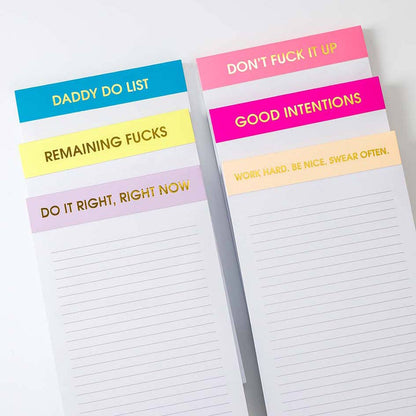 Work Hard, Be Nice, Swear Often. Notepad