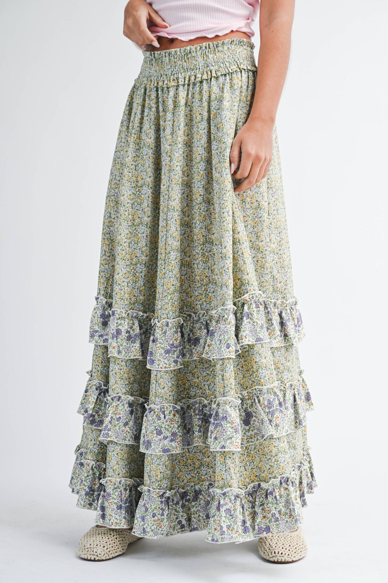 Meadow Days Ruffle Maxi Skirt