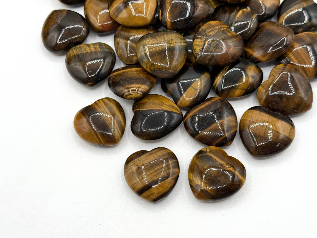 Yellow Tiger Eye Mini Heart