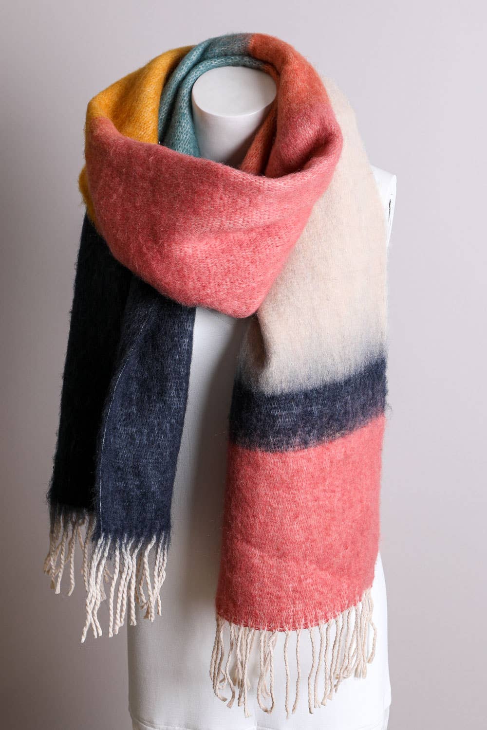 Winter Color Block Scarf