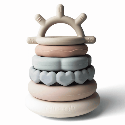 Silicone Stacking Ring Sensory Play Tower Toy (6-pc) Sun