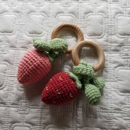 Strawberry Crochet Rattle