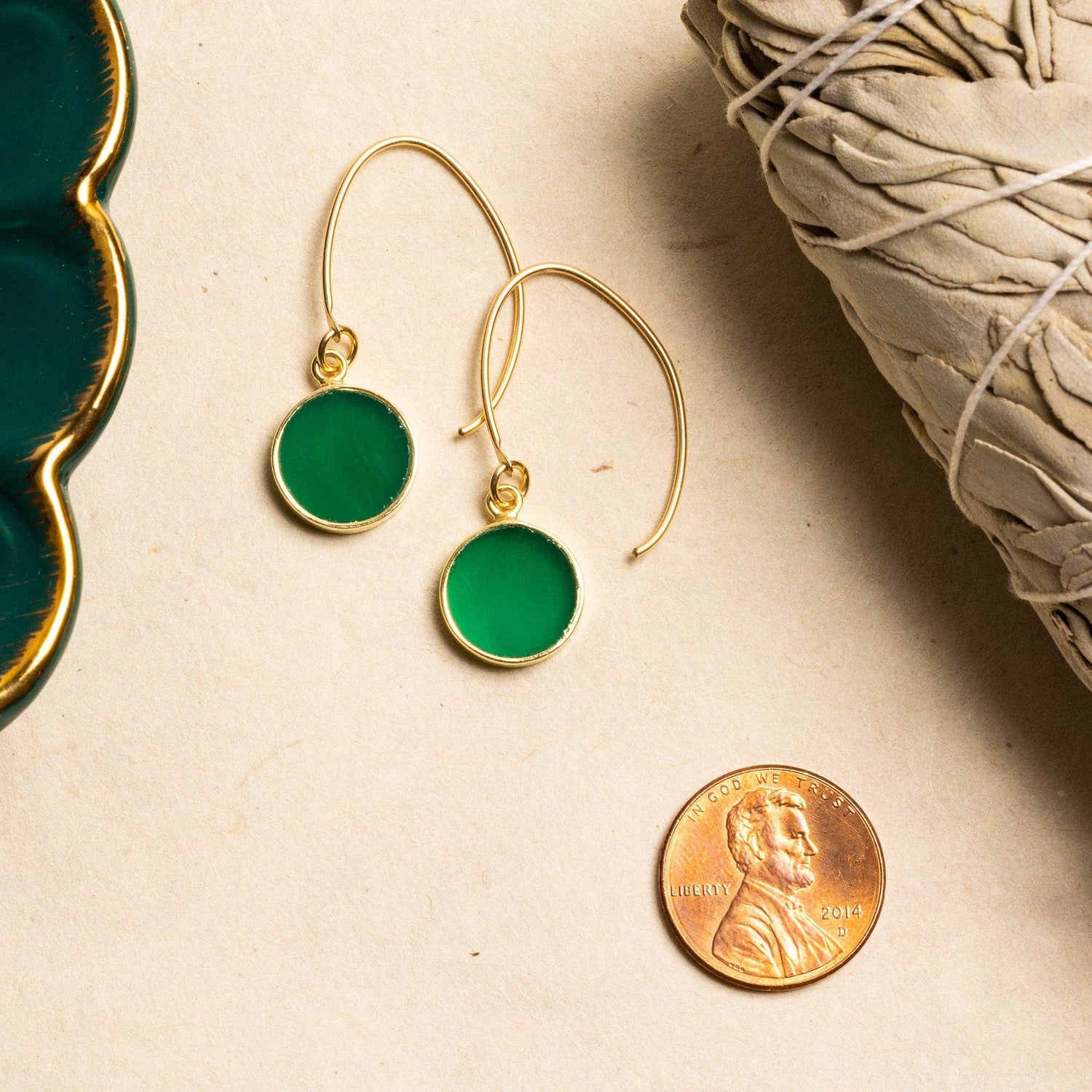 Green Onyx Drop Earrings
