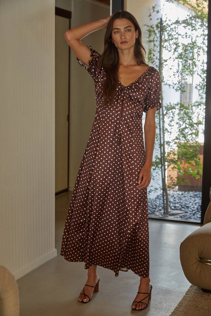 Polka Dot Puff Maxi