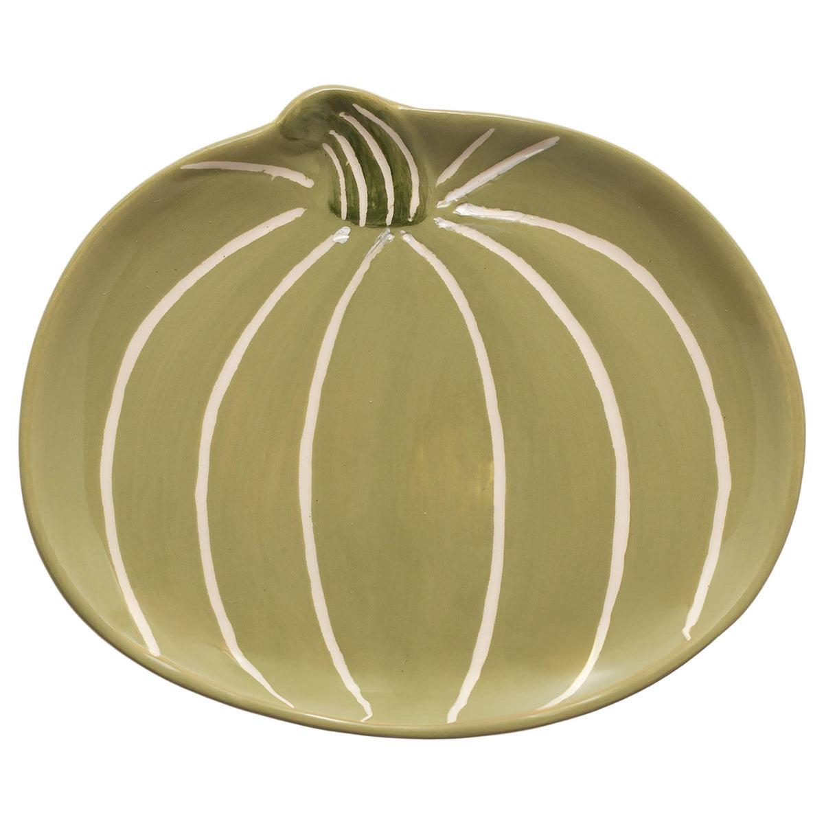 Green and White Pumpkin Dish