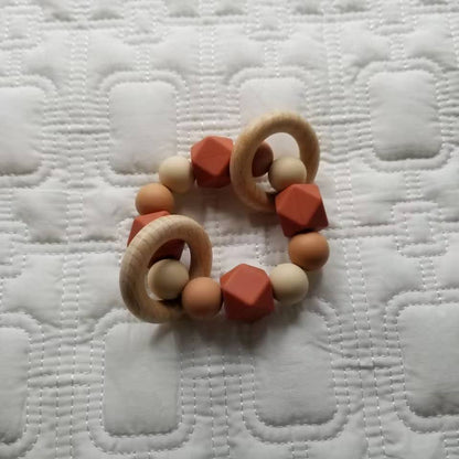 Grasping Silicone Bead Teething Rattle