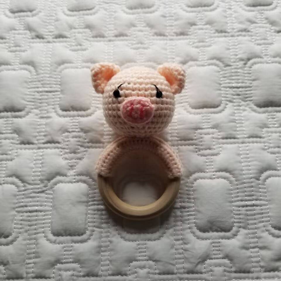 Pig Crochet Rattle
