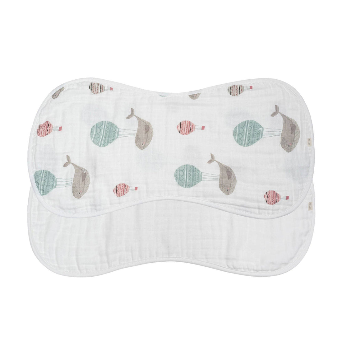 Whale Bamboo Muslin Burp Cloth Set