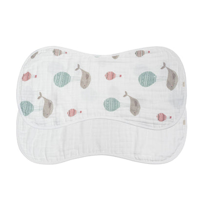 Whale Bamboo Muslin Burp Cloth Set