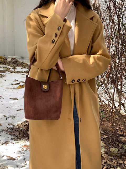 Suede-Like Bucket Bag