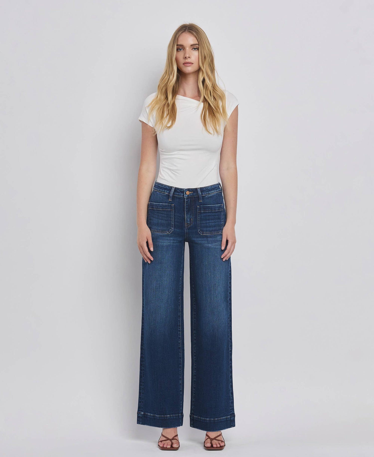 High Rise Patch Jeans