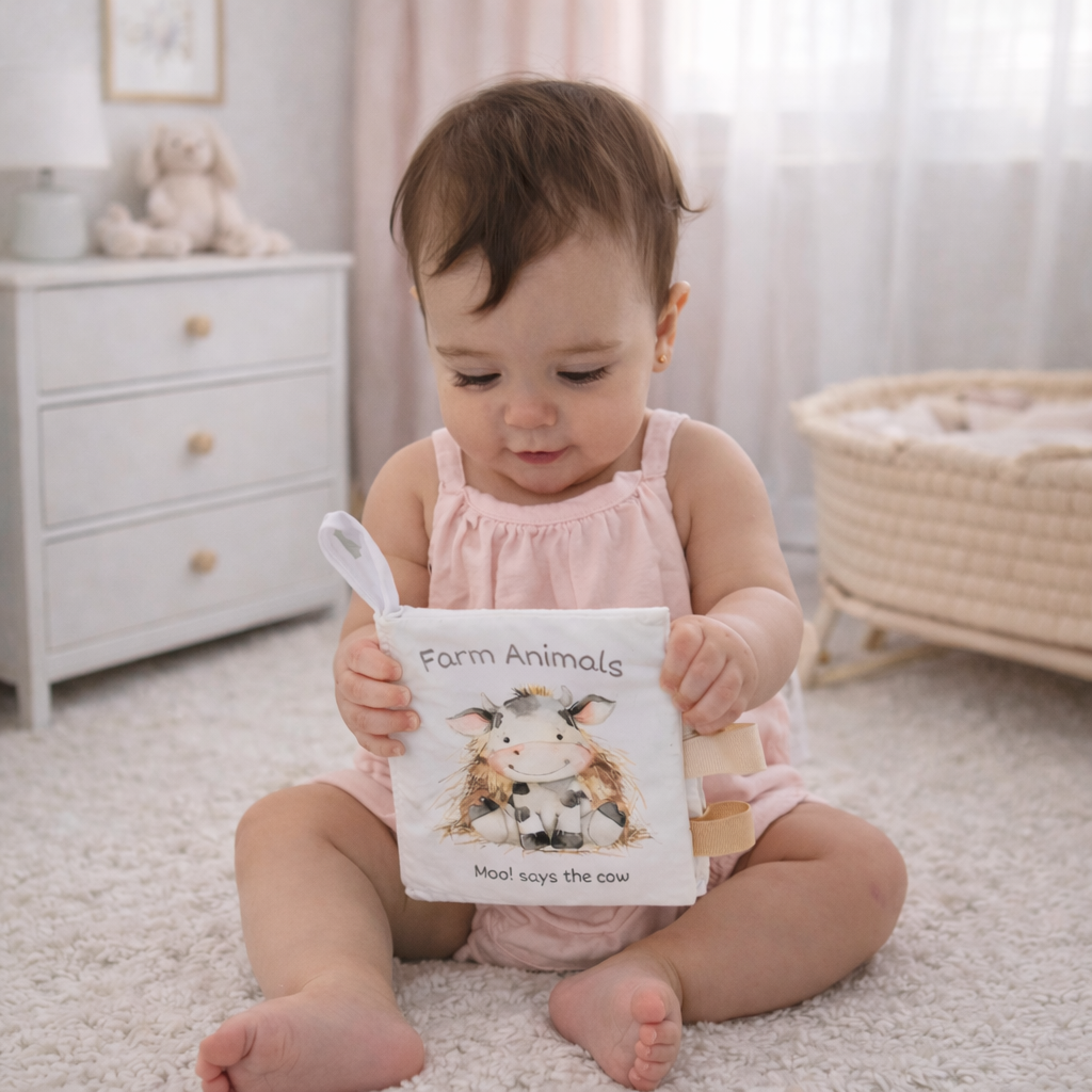 Farm Animals Crinkle Baby Book