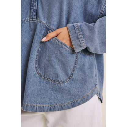Easy Living Denim Pocket Top