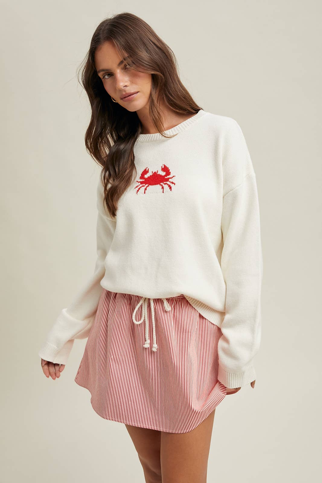 Crab Drop Shoulder Sweater